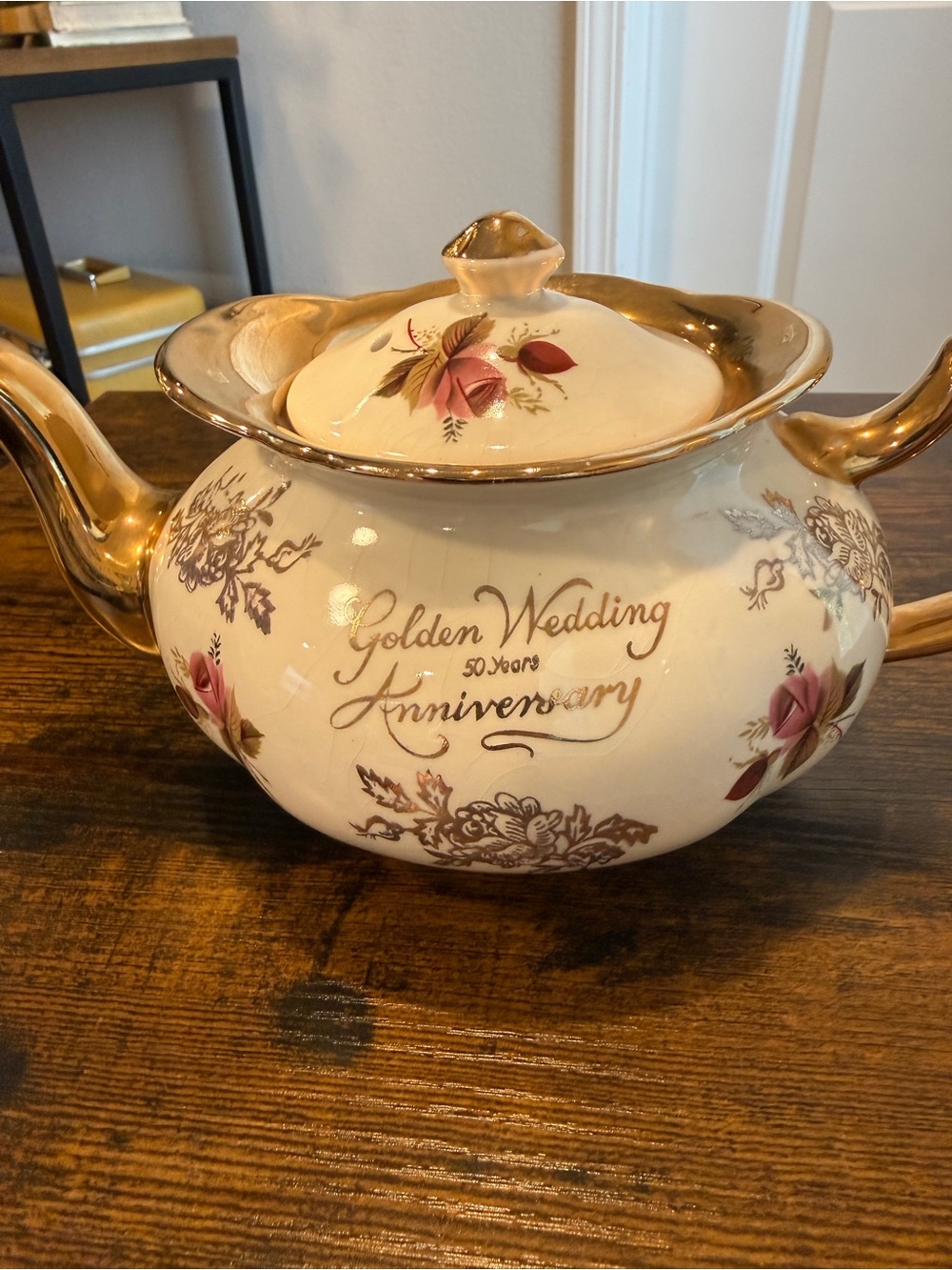 Vintage Price Kensington Golden Wedding 50th Anniversary Teapot